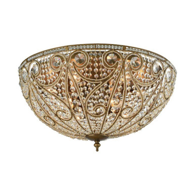 Elizabethan 10 Light Flush Mount 14 Inch Tall and 28 Inch Wide by Atlas - CL12219-BZ