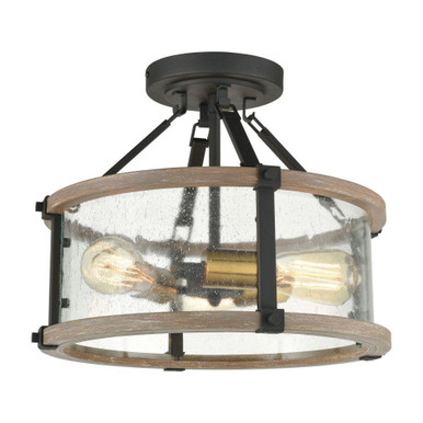 Geringer 3 Light Semi Flush Mount 12 Inch Tall and 15 Inch Wide by Atlas - CL12265-BK