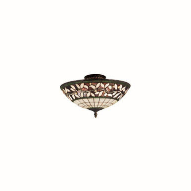 English Ivy 3 Light Semi Flush Mount 8 Inch Tall and 16 Inch Wide by Atlas - CL12235-BZ