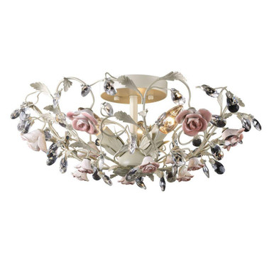 Heritage 3 Light Semi Flush Mount 8 Inch Tall and 17 Inch Wide by Atlas - CL12292-CR
