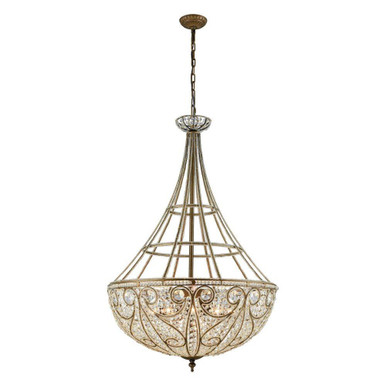 Elizabethan 10 Light Chandelier 45 Inch Tall and 28 Inch Wide by Atlas - CL12218-BZ