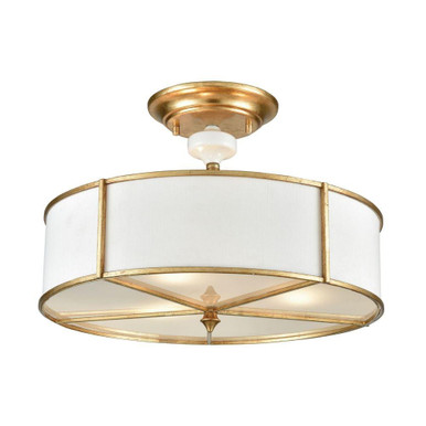 Ceramique 3 Light Semi Flush Mount 11 Inch Tall and 16 Inch Wide by Atlas - CL12118-GD