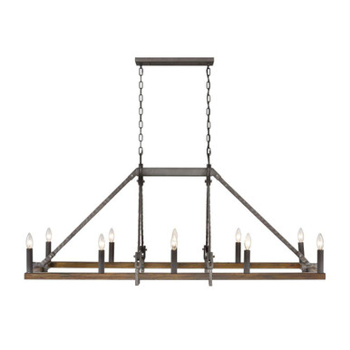 Harwell 10 Light Linear Chandelier 24.25 Inch Tall X 56 Inch Wide by Atlas - CL12287-BK