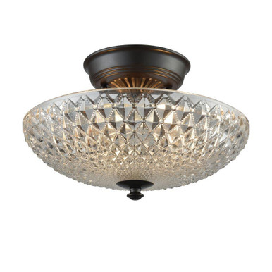 Sweetwater 2 Light Semi Flush Mount 7 Inch Tall and 12 Inch Wide by Atlas - CL12452-BZ