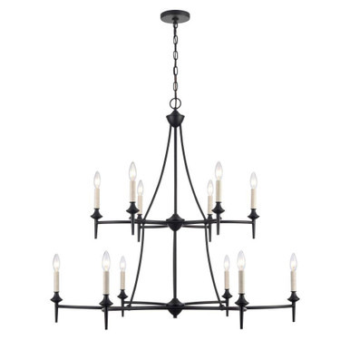 Solomon 12 Light Chandelier 37.5 Inch Tall and 41 Inch Wide by Atlas - CL12440-BK