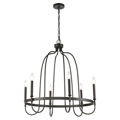 Wickshire 6 Light Chandelier 30 Inch Tall and 29 Inch Wide by Atlas - CL12504-BK