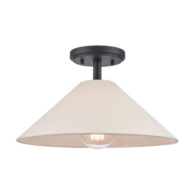 Rydell 1 Light Semi Flush Mount 7.75 Inch Tall and 14 Inch Wide by Atlas - CL12419-BK