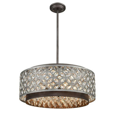 Rosslyn 6 Light Chandelier 9 Inch Tall and 22 Inch Wide by Atlas - CL12537-GY