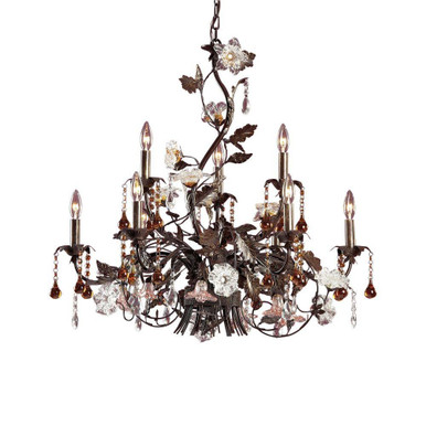 Cristallo Fiore 9 Light Chandelier 31 Inch Tall and 33 Inch Wide by Atlas - CL12530-BZ