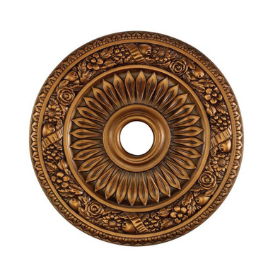 Floral Wreath Medallion 1 Inch Tall and 24 Inch Wide by Atlas - LA11045-BZ