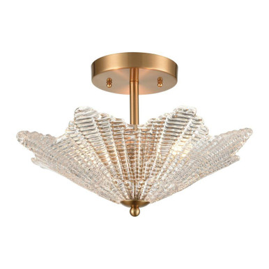 Radiance 3 Light Semi Flush Mount 11 Inch Tall and 16 Inch Wide by Atlas - CL12386-BS