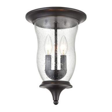 Trinity 2 Light Outdoor Flush Mount 13 Inch Tall and 9 Inch Wide by Atlas - OL11011-BZ