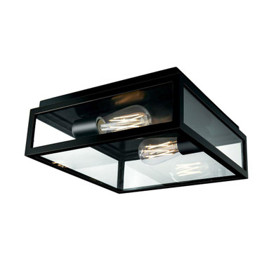Capture 2 Light Outdoor Flush Mount 4.25 Inch Tall X 12 Inch Wide by Atlas - OL11005-BK