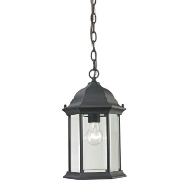 Spring Lake 1 Light Outdoor Pendant 14 Inch Tall and 8 Inch Wide by Atlas - OL11046-BK