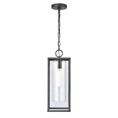 Augusta 1 Light Outdoor Pendant 19 Inch Tall and 7 Inch Wide by Atlas - OL11019-BK