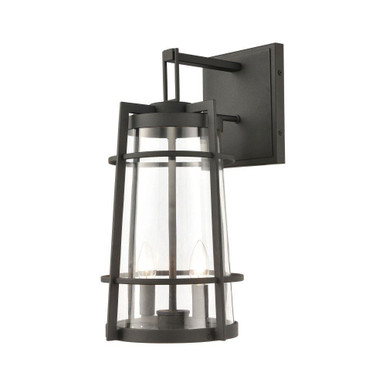 Crofton 2 Light Outdoor Wall Mount 19 Inch Tall and 10 Inch Wide by Atlas - OL11110-BK