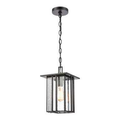Radnor 1 Light Outdoor Pendant 13 Inch Tall and 8 Inch Wide by Atlas - OL11042-BK