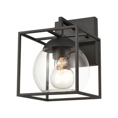 Cubed 1 Light Outdoor Wall Mount 9 Inch Tall and 6 Inch Wide by Atlas - OL11117-BK