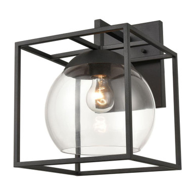 Cubed 1 Light Outdoor Wall Mount 13 Inch Tall and 10 Inch Wide by Atlas - OL11116-BK