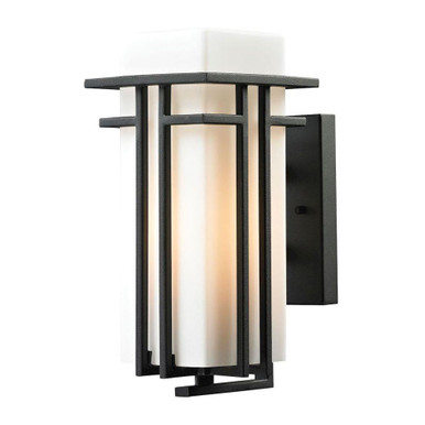 Croftwell 1 Light Outdoor Wall Sconce 12 Inch Tall and 6 Inch Wide by Atlas - OL11111-BK2