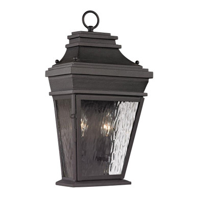 Forged Provincial 2 Light Outdoor Wall Mount 18 and 10 Inch Wide by Atlas - OL11136-BK