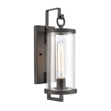 Hopkins 1 Light Outdoor Wall Mount 15.5 Inch Tall X 5.5 Inch Wide by Atlas - OL11157-BK
