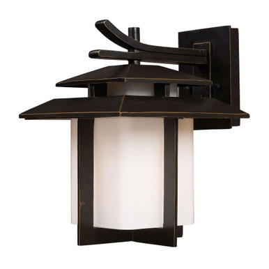 Kanso 1 Light Outdoor Wall Mount 13 Inch Tall and 10 Inch Wide by Atlas - OL11165-BZ