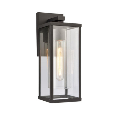Augusta 1 Light Outdoor Wall Sconce 13.75 Inch Tall X 5 Inch Wide by Atlas - OL11288-BK