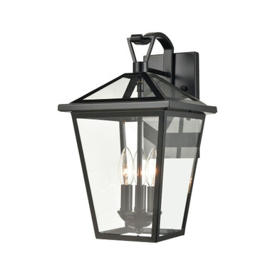 Main Street 3 Light Outdoor Wall Sconce 16 Inch Tall X 9 Inch Wide by Atlas - OL11339-BK