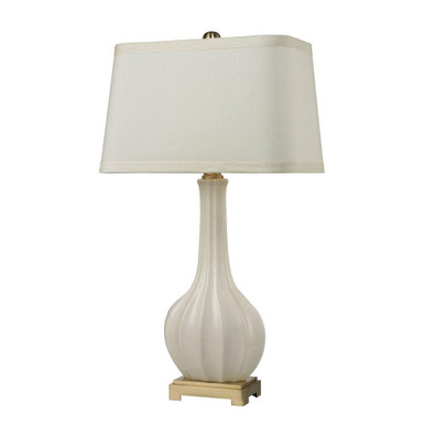 Fluted Ceramic 1 Light Table Lamp 34 Inch Tall and 19 Inch Wide by Atlas - PL11058-WH