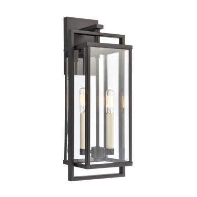 Gladwyn 2 Light Outdoor Wall Sconce 19.25 Inch and 7.25 Inch Wide by Atlas - OL11321-BK