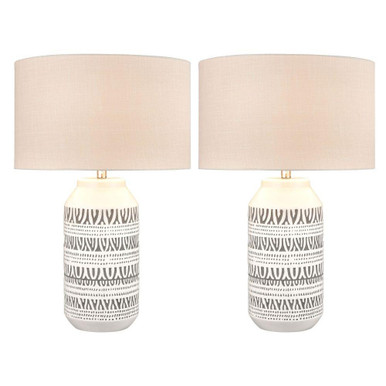 Calabar 1 Light Table Lamp (Set of 2) 29 Inch and 16.5 Inch Wide by Atlas - PL11144-WHS