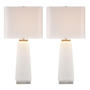 Luke 1 Light Table Lamp (Set of 2) 34.5 Inch Tall X 16.5 Inch Wide by Atlas - PL11187-WHS