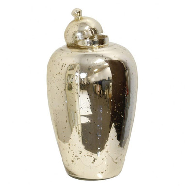 Gold Mercury Glass Jar 14 Inch Tall and 7.5 Inch Wide by Stylecraft - AI11405DS