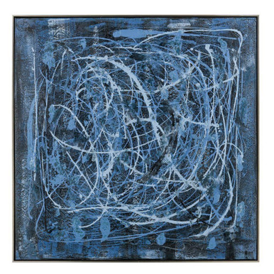 Blue Rhythm Framed Wall Art 40.25 Inch Tall and 40.25 Inch Wide by Atlas - WA11016-01