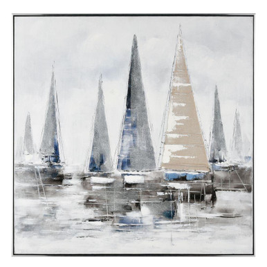 Weekend on the Lake Framed Wall Art 39.5 Inch and 39.5 Inch Wide by Atlas - WA11179-01