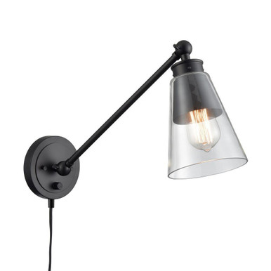 Albany 1 Light Swingarm Wall Sconce 9.25 Inch Tall X 5.5 Inch Wide by Atlas - WL11003-BK