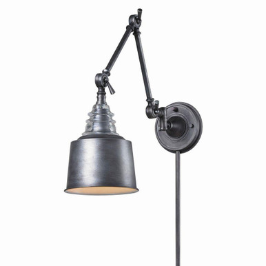 Insulator Glass 1 Light Wall Sconce 18 Inch Tall and 7 Inch Wide by Atlas - WL11094-SV