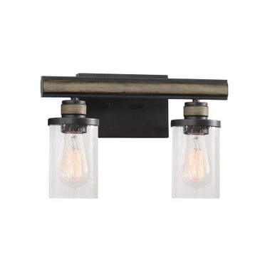 Beaufort 2 Light Bath Vanity 9 Inch Tall and 14 Inch Wide by Atlas - WL11200-BK