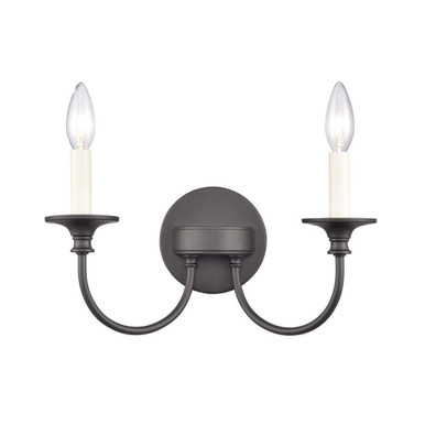 Cecil 2 Light Bath Vanity 7.75 Inch Tall and 14 Inch Wide by Atlas - WL11249-BK