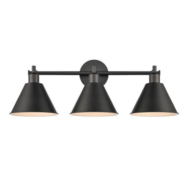 Abbington 3 Light Bath Vanity 11 Inch Tall and 27.5 Inch Wide by Atlas - WL11498-BK