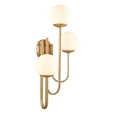 Caroline 3 Light Left Wall Sconce 27.75 Inch and 13.25 Inch Wide by Atlas - WL11551-GD