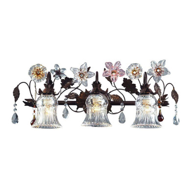 Cristallo Fiore 3 Light Bath Vanity 11 Inch Tall and 26 Inch Wide by Atlas - WL11576-BZ