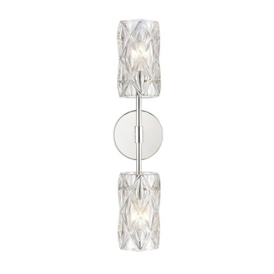 Formade Crystal 2 Light Wall Sconce 21 Inch Tall and 5 Inch Wide by Atlas - WL11736-CH