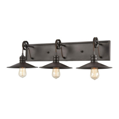 Spindle Wheel 3 Light Bath Vanity 8 Inch Tall and 31 Inch Wide by Atlas - WL11700-BZ