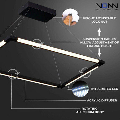 Atria 1 Light Small Chandelier by Vonn - VRC39204BL