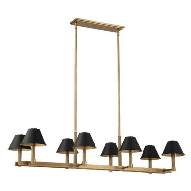 Mcgill 8 Light Linear Chandelier 11.75 Inch Tall and 20 Inch Wide by Thesis - 207332A