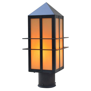 Bexley 1 Light Post Mount 12.5 Inch Tall X 5 Inch Wide by Arroyo Craftsman - BEP-7TN-BZ