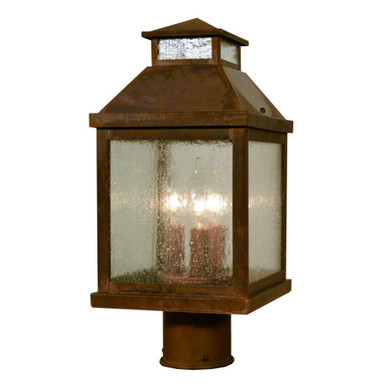 Canterbury 3 Light Post Mount 12.25 Inch X 7 Inch Wide by Arroyo Craftsman - CAP-7CS-RC