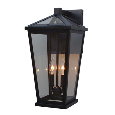 Devonshire 2 Light Wall Mount 8 Inch and 16.5 Inch Wide by Arroyo Craftsman - DEB-8CLR-BZ